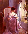 Delphin Enjolras Young Woman Reading By A Window painting